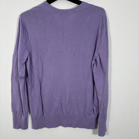 Banana Republic Men Silk Linen Blend V-Neck Sweater Lavender Preppy Casual Large - Picture 5 of 8